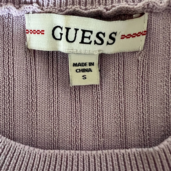 Guess Y2K Lilac Short Sleeve Crew Neck Knit Top Size S - Picture 5 of 6